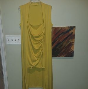 Solid Shirring Bodycon Dress With Cardigan